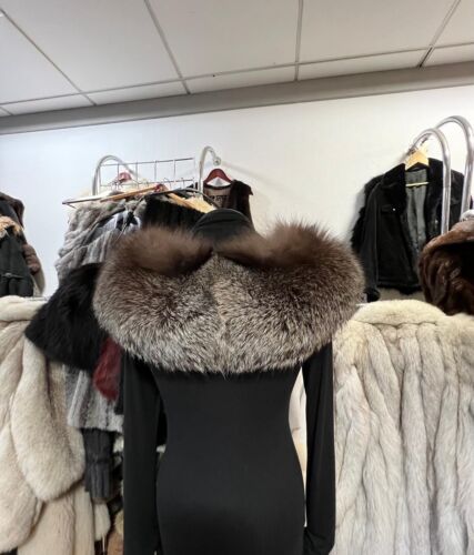 Silberfuchs Fuchs Pelz Umhang Pelzstola Kragen Fox Real Fur Collar Volpe Stole - Bild 3 von 11
