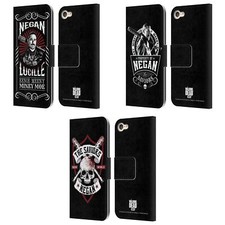 THE WALKING DEAD NEGAN BIKER ART LEATHER BOOK CASE FOR APPLE iPOD TOUCH MP3