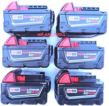 6 New Milwaukee GENUINE BARE 48-11-1850 5.0 AH M18 Batteries 18 Volt XC Li-Ion