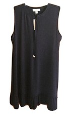 MICHAEL Michael Kors Women's Plus Size Black Ruffle Bottom Tank Dress SZ 3X New