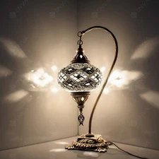 Turkish Moroccan Style Mosaic Multicolour Lamp Desk Table Lamp Light Large Globe
