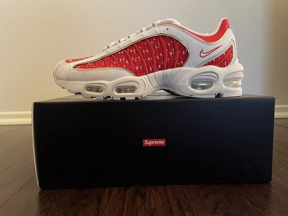 Nike Air Max Tailwind 4 Supreme White/University Red Size US 10.5 AT3854-100 New