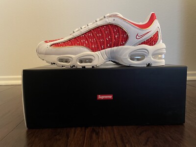 Nike Air Max Tailwind 4 Supreme White/University Red Size US 10.5 AT3854-100 New
