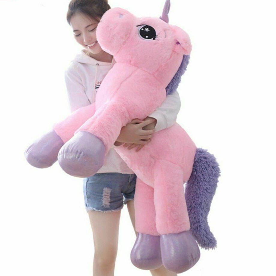 Unisex 80cm Large Unicorn Toy Stuffed Plush Jumbo Pink Dolls Animal 3 Years Old Unisex 80cm Large Unicorn Toy Stuffed Plush Jumbo Pink Dolls Animal 3 Years Old