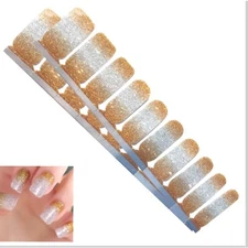 Jaysea Arts Nail Strips Color Gold Silver Glitter Ombre Street Polish Wraps B4G1