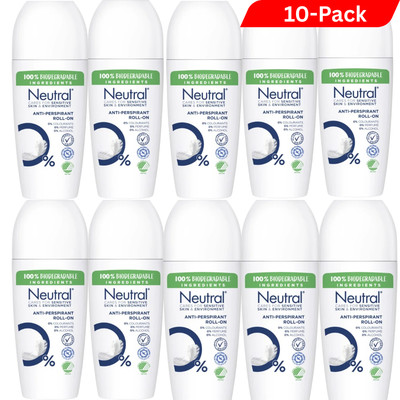 10 x Neutral Unscented Deodorant Roll-On 50ml   pH Balanced for Sensitive Skin