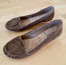 Keilpumps Pumps Mokassins m. Keilabsatz v. GRACELAND Gr. 37 braun Wildleder Kork