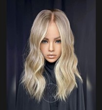 Warm Blonde Highlight Lace Front Wigs 100 Human Hair Wig for Women 16''