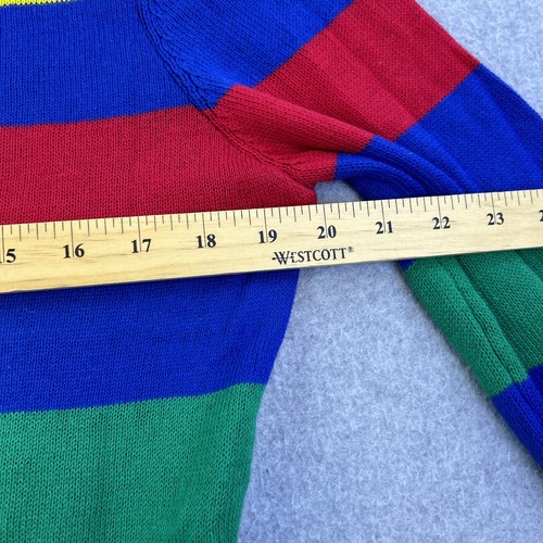 Disney 100 Mickey Mouse Sweater Adult XXL Blue Red Striped Knit Pullover Adult - Picture 10 of 12