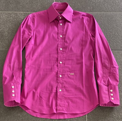 DSQUARED2 S/S 2012 MAGENTA 48 GIGOLO VIP tuxedo shirt dress shirt deep pink