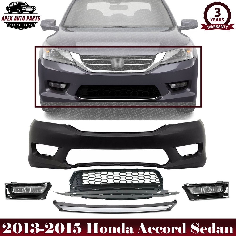 2013-2015 Honda Accord Sedan Front Bumper Cover Fascia with Fog Lights