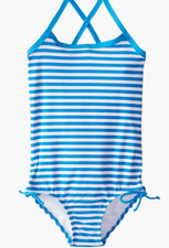 Kanu Surf Girls' Layla Beach Sport Banded 1 Piece, Blue, Size 4.0