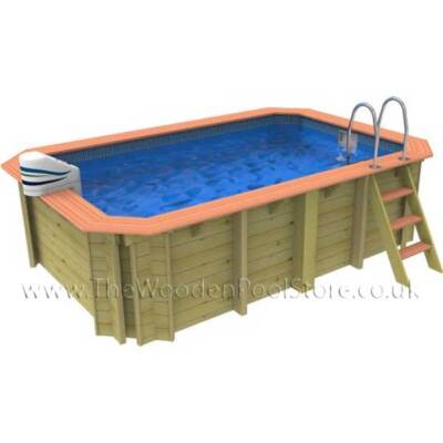 Exercise Wooden Pool 2.426m x 3.916m x 1.17m Depth Above or In Ground ...