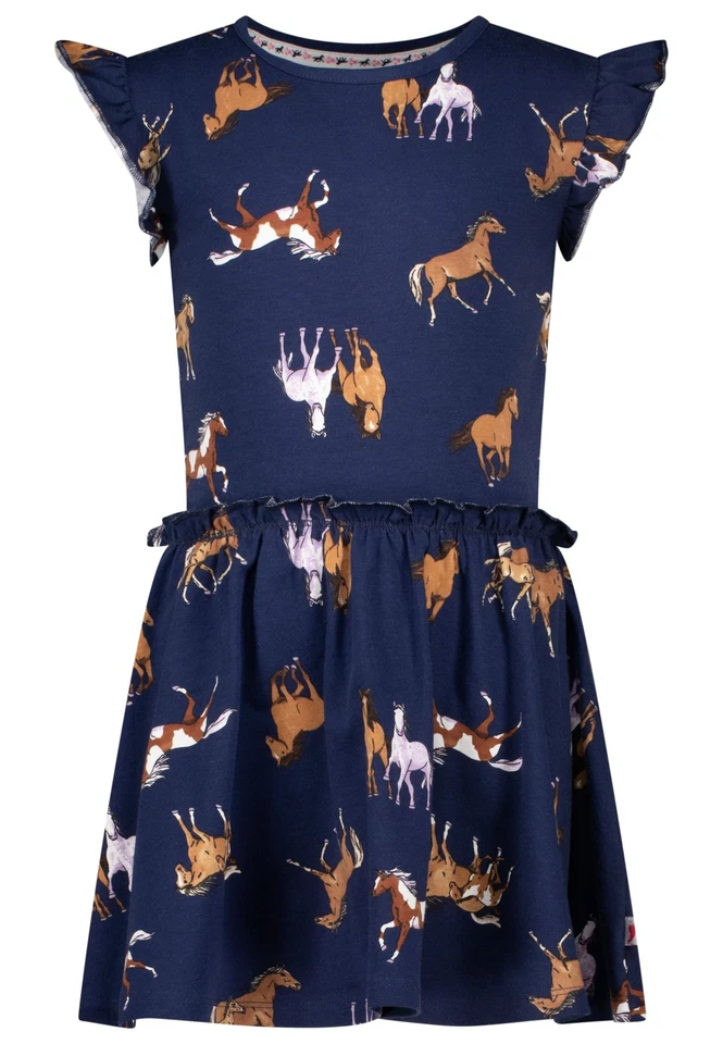 SALT AND PEPPER Mädchen Kleid mit Pferde Allover Print und Rüschen von Salt & Pepper