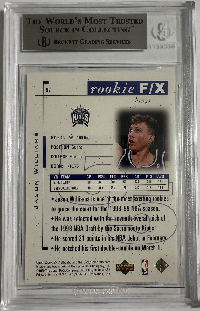 希少！50年前の美津濃ボール 1998-99 SP Authentic - Rookie F/X Jason Williams #97 /3500