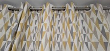 Lovely Set Of Curtains From Dunelm Grey & Yellow Large Size 90" x 90"