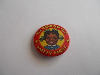 Vintage childrens road safety campaign Topsy club pin badge