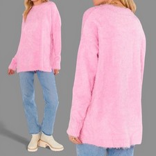 Show Me Your MuMu Bonfire Sweater Women's Sz XXL in Pink Fuzzy Knit