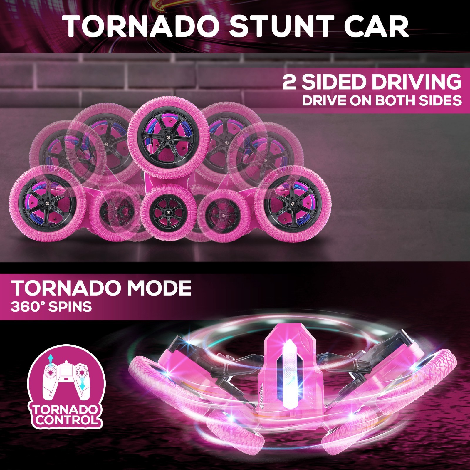 USA Toyz Tornado Extreme RC Car off Road Rechargeable Toys - Pink