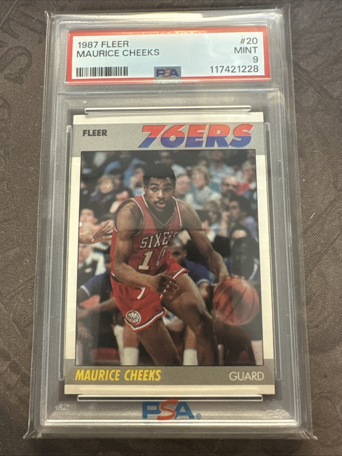 1987-88 FLEER BASKETBALL MAURICE CHEEKS #20 76ERS PSA 9