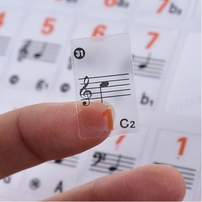 Transparent 37 49 61 Electronic Keyboard 88 Key Piano Stave Note Sticker FOUE