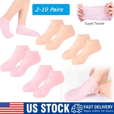 2-10 Pairs Full Length Silicone Gel Moisturizing Socks Foot Care Protector Socks