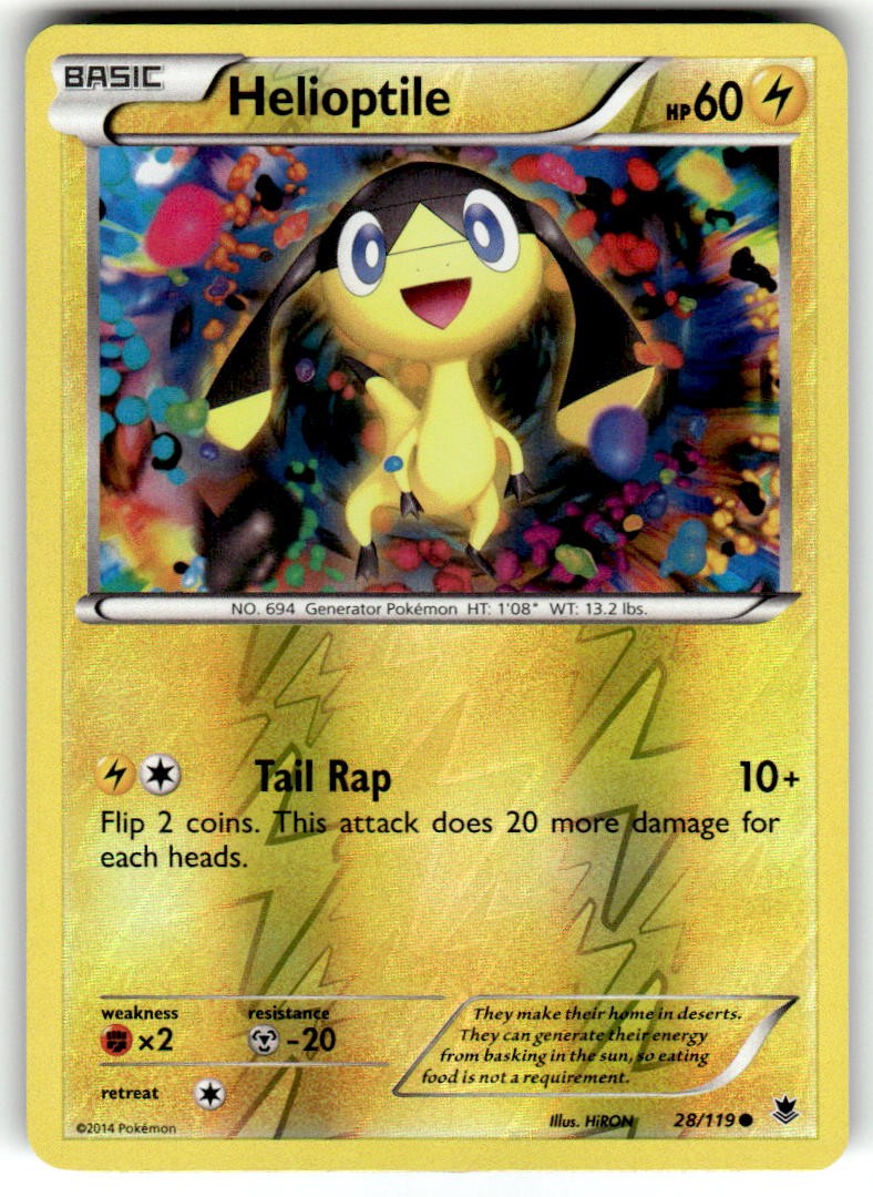 Helioptile 28/119 Common Phantom Forces Pokemon Reverse Holo Near Mint