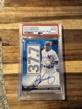 2023 topps luminaries Alex Rodriguez  Patch Auto Blue /10 Psa 8