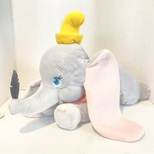 Disney Store Dumbo 18" Plush Elephant Laying Down Stuffed Animal Toy Feather