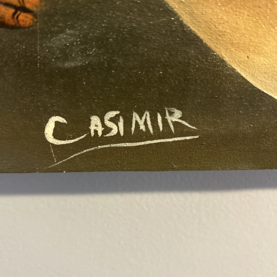 Original Laurent Casimir Haitian Ölgemälde auf Leinwand 24,5" x 21" signiert OOAK - Bild 4 von 4