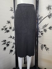 VTG 80s Christian Dior Separate Hi Waisted Mohair Sweater Skirt Black Sz S Petit