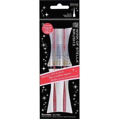 Kuretake ZIG WINK OF STELLA BRUSH II, Glitter Clear 3 pcs set, Flexible Brush