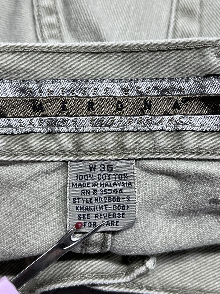 Pantalones cortos de mezclilla vintage para hombre gris lavado claro Merona talla 36 papá jeans Y2K Foto 4 de 4