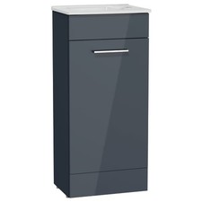 Holkham Anthracite Grey Vanity Unit Basin Bathroom Furniture 855x385mm UK Modern