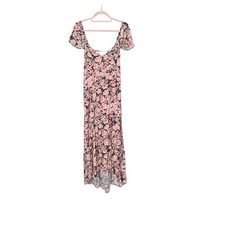Rewind Women's Plus Size XXL Maxi Dress Floral Cottagecore Bohemian Flowy Slit