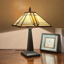 Tiffany Lamp Stained Glass Table Lamp 12x12x19 Inches Cream Color Tiffany Style