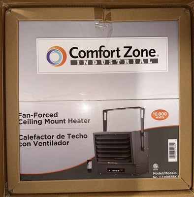 Comfort Zone 10,000 Watt, 240 Volt Industrial Ceiling Mounted Heater with Remote