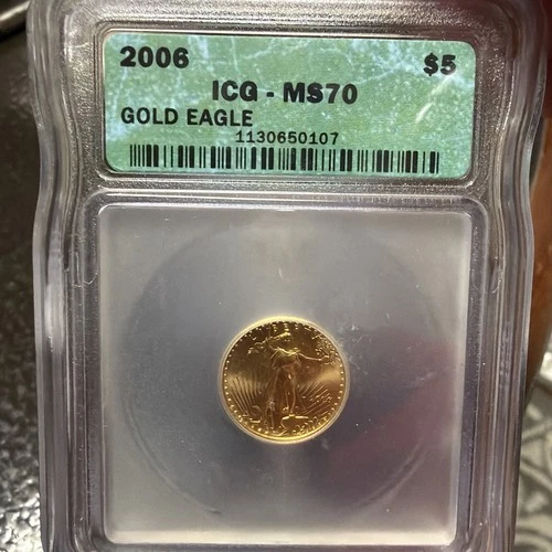 2006 American Gold Eagle 1/10oz $5 - ICG MS70 Uncirculated