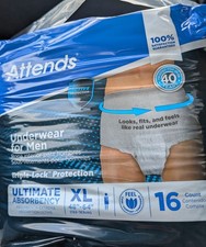16 Ct ATTENDS Underwear Diapers Pull Ups ADULT xl men Unopened