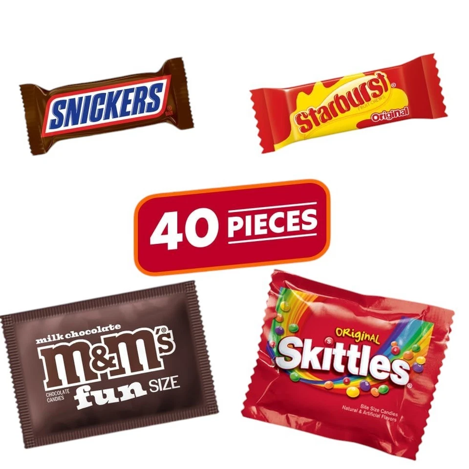 Snickers, Starburst, Skittles, Milky Way конфеты шоколад фрукты для Хэллоуина - 40 шт. - Изображение 3 из 3