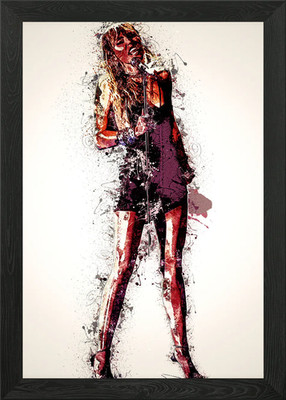Miley Cyrus singend gerahmtes Wandbild Poster Leinwanddruck Bild