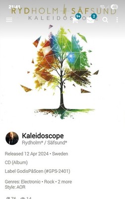 Rydholm Säfsund (Work of Art) ~  Kaleidoscope WestCoast AOR CD 2024 Melodic Rock