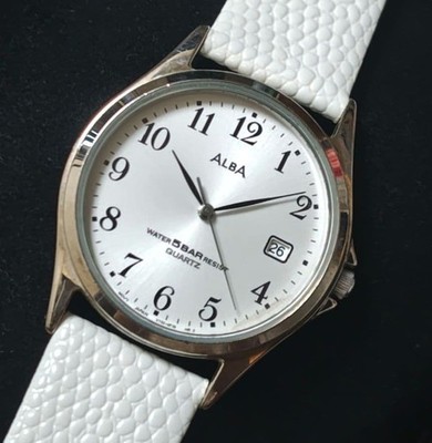 Seiko Alba Uhr mit neuem Lederarmband getestet Top Zustand
