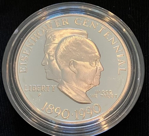 Photo of a 1990-P Eisenhower Commemorative Dollar from an eBay listing that sold on Jul 18, 2026