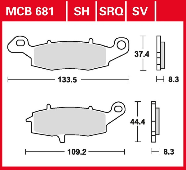 TRW Bremsbelag Sinter (FüR: Kawasaki VN 800 Drifter VN800CE 01-03 Hinten )-image