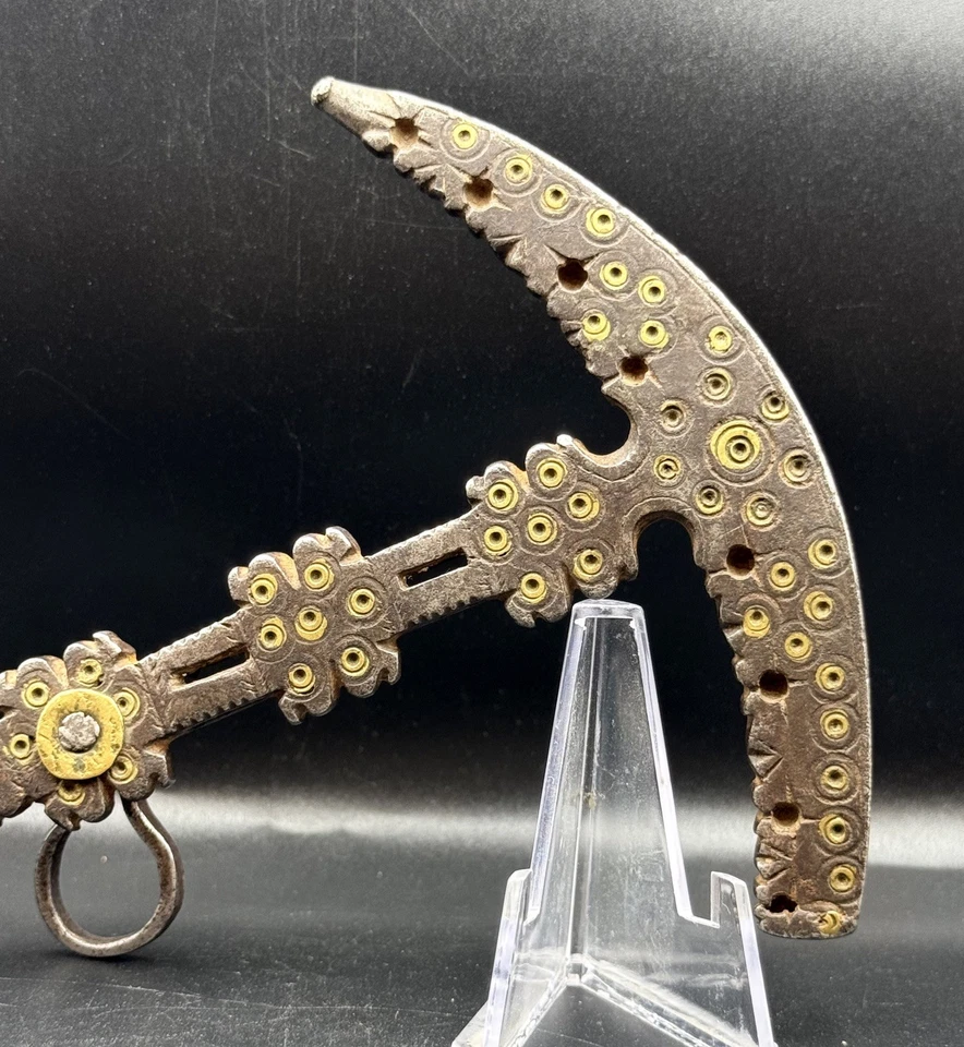 Старинный исламский топор — османский могольский табар с латунной инкрустацией — коллекционный с - Изображение 2 из 4