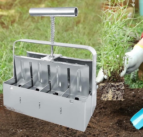 Soil Blocker, 4 Cell Soil Block Maker 2 Inch, Handheld Seed Blocker with... - Picture 1 of 4