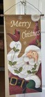 Handpainted Canvas Merry Christmas Tapestry For Wall Decor Santa Cardinal 