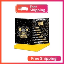 68th Birthday Card, Happy Birthday Decorations for Women Men, Best 68 Year Old B