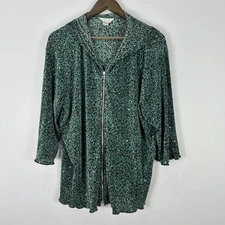 CJ Banks Jacket Womens 2X Animal Print Sequin Hooded Whimsigoth Fairy Grunge